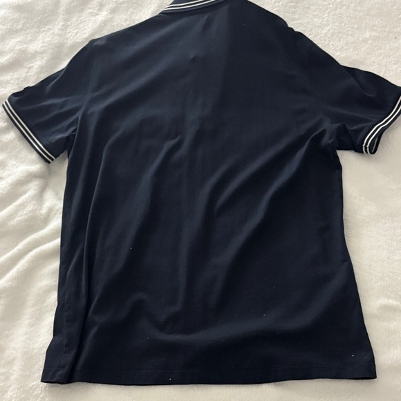 Emporio Armani Navy Polo with White Stripes - Picture 4 of 4